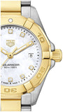  Shop Authentic Tag Heuer Aquaracer Diamonds Mother of Pearl Dial Two Tone Steel Strap Watch for Men - WBD1422.BB0321 - Luxxuri