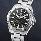  Shop Authentic Tag Heuer Aquaracer Automatic Caliber 5 Black Dial Silver Steel Strap Watch for Men - WBD2110.BA0928 - Luxxuri