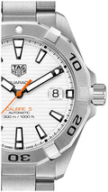 Tag Heuer Aquaracer Automatic White Dial Silver Steel Strap Watch for Men - WBD2111.BA0928