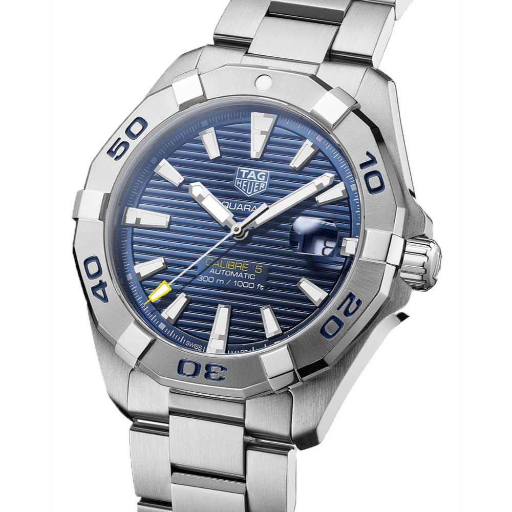  Shop Authentic Tag Heuer Aquaracer Automatic Blue Dial Silver Steel Strap Watch for Men - WBD2112.BA0928 - Luxxuri
