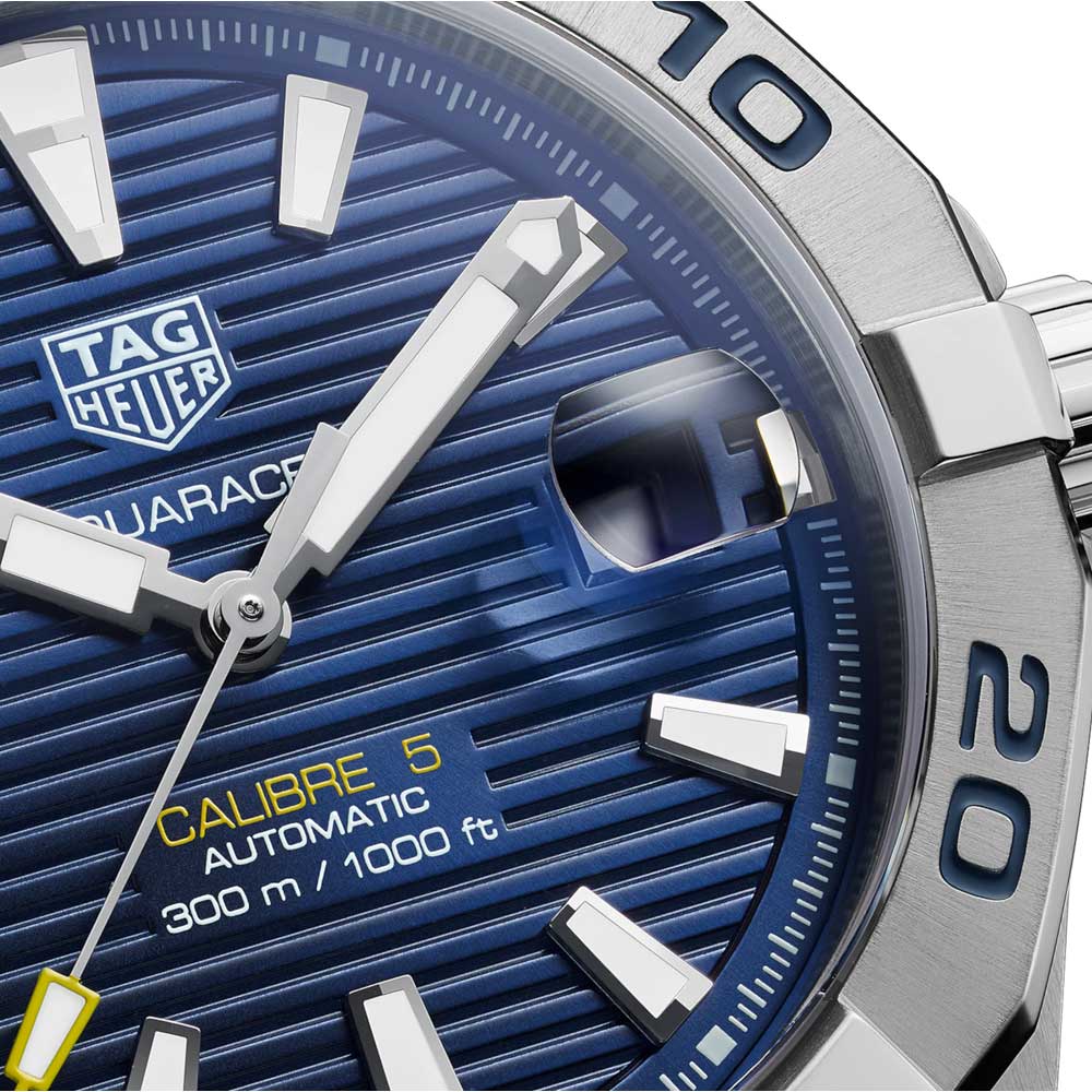  Shop Authentic Tag Heuer Aquaracer Automatic Blue Dial Silver Steel Strap Watch for Men - WBD2112.BA0928 - Luxxuri