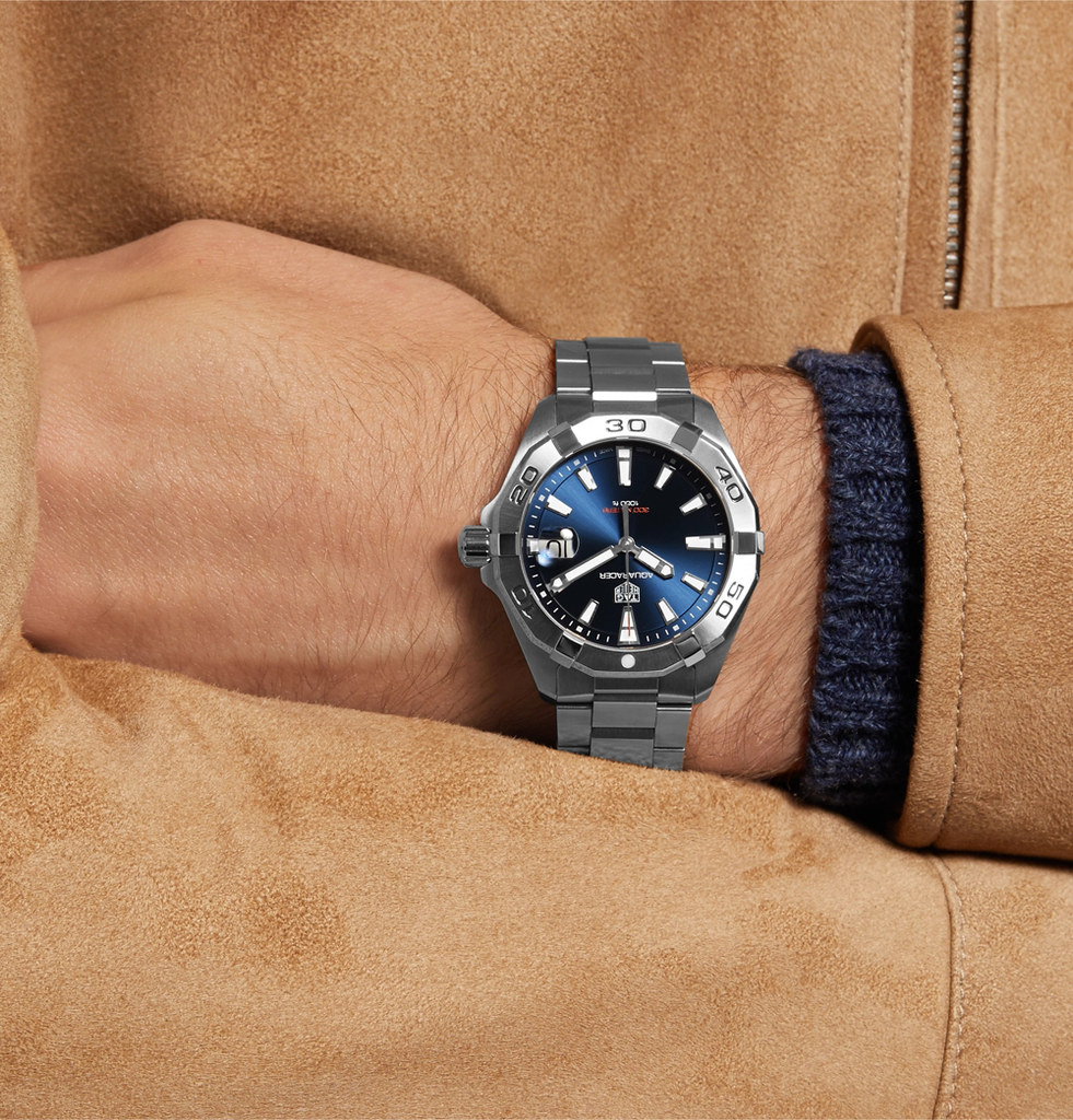  Shop Authentic Tag Heuer Aquaracer Automatic Blue Dial Silver Steel Strap Watch for Men - WBD2112.BA0928 - Luxxuri