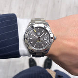  Shop Authentic Tag Heuer Aquaracer Calibre 5 Grey Dial Silver Steel Strap Watch for Men - WBD2113.BA0928 - Luxxuri