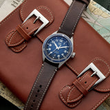  Shop Authentic Tag Heuer Autavia Calibre 5 Automatic Blue Dial Brown Leather Strap Watch for Men - WBE5116.FC8266 - Luxxuri