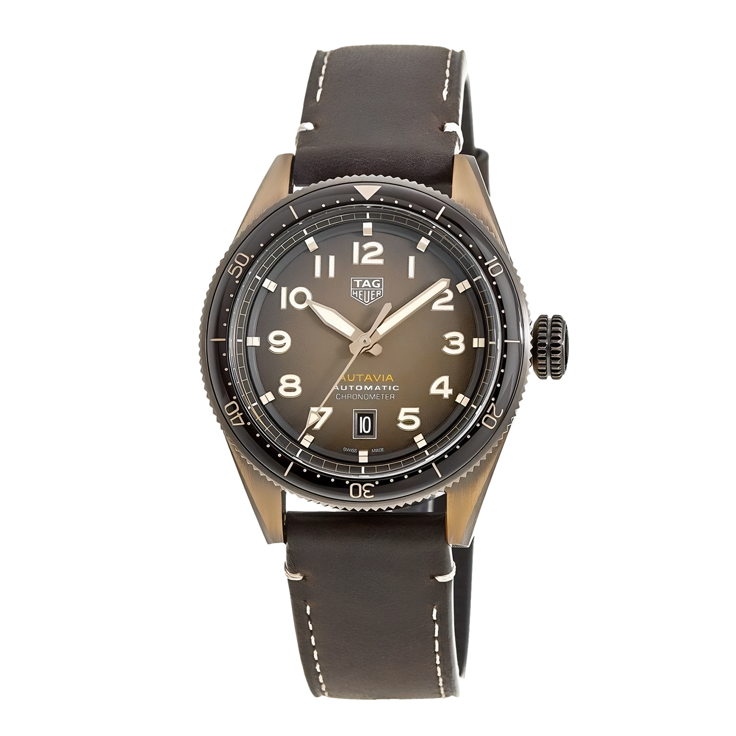  Shop Authentic Tag Heuer Autavia Brown Dial Brown Leather Strap Watch for Men - WBE5191.FC8276 - Luxxuri