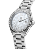  Shop Authentic Tag Heuer Formula 1 Quartz Diamonds Mother of Pearl Dial Silver Steel Strap Watch for Women - WBJ131A.BA0666 - Luxxuri