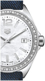  Shop Authentic Tag Heuer Formula 1 Quartz Diamonds Mother of Pearl Dial Blue Leather Strap Watch for Women - WBJ131A.FC8251 - Luxxuri