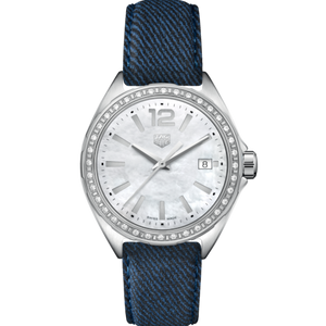  Shop Authentic Tag Heuer Formula 1 Quartz Diamonds Mother of Pearl Dial Blue Leather Strap Watch for Women - WBJ131A.FC8251 - Luxxuri