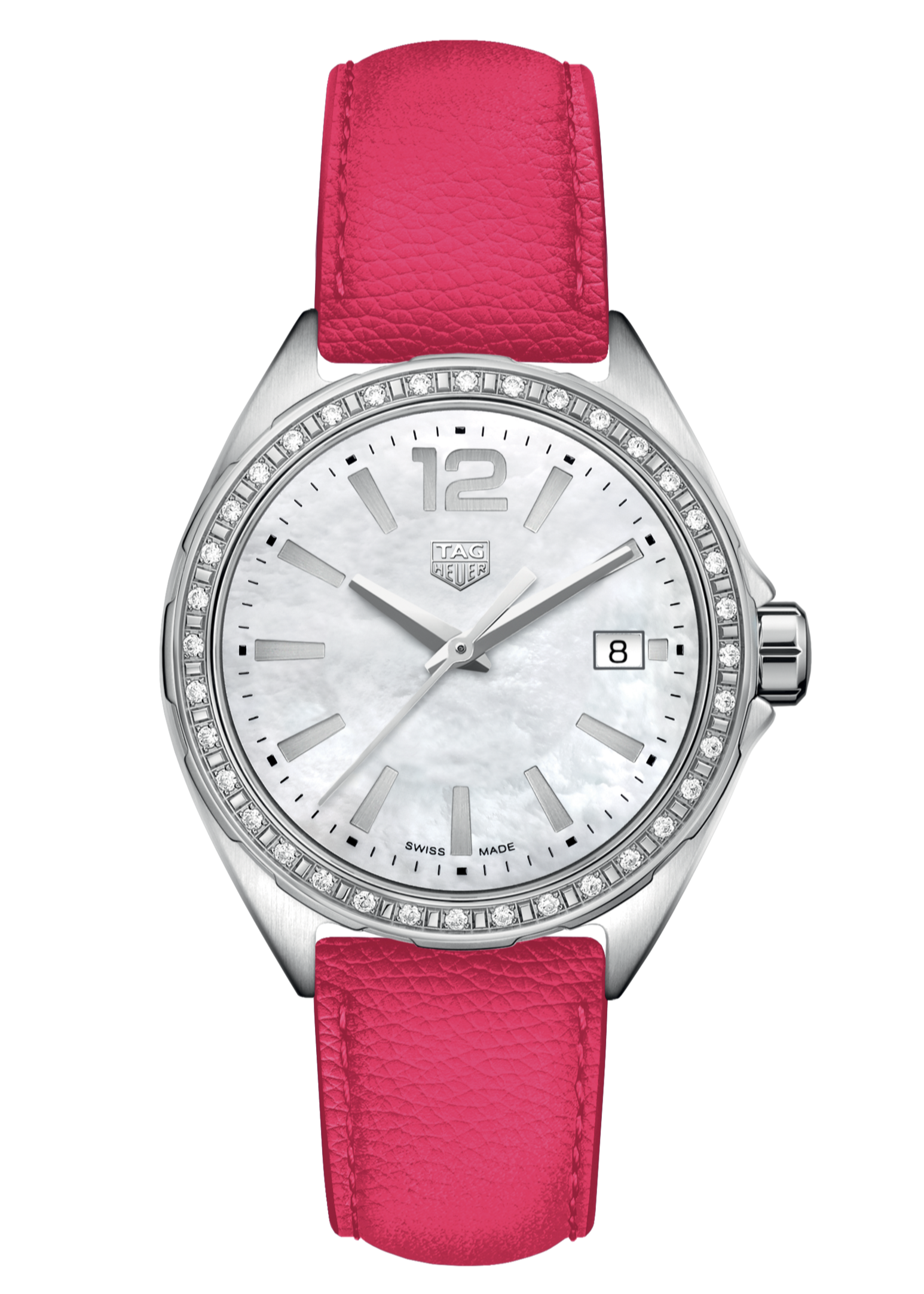  Shop Authentic Tag Heuer Formula 1 Quartz Mother of Pearl Dial Pink Leather Strap Watch for Women - WBJ131A.FC8252 - Luxxuri