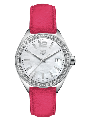  Shop Authentic Tag Heuer Formula 1 Quartz Mother of Pearl Dial Pink Leather Strap Watch for Women - WBJ131A.FC8252 - Luxxuri