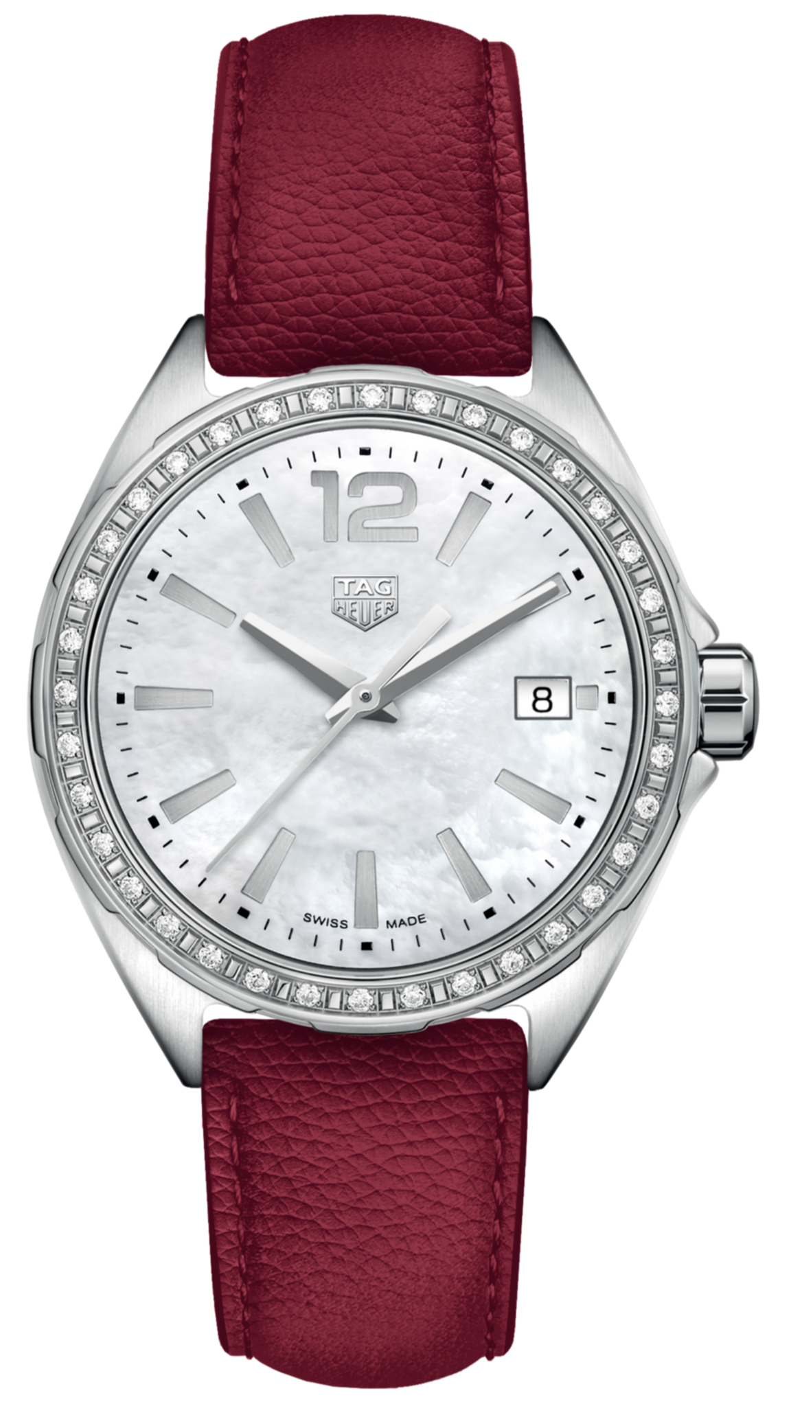  Shop Authentic Tag Heuer Formula 1 Quartz Mother of Pearl Dial Red Leather Strap Watch for Women - WBJ131A.FC8253 - Luxxuri