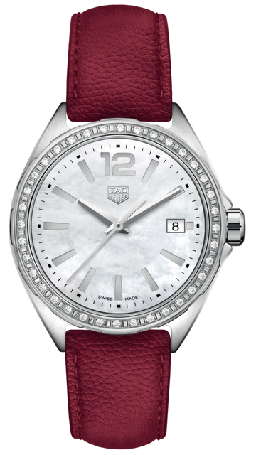  Shop Authentic Tag Heuer Formula 1 Quartz Mother of Pearl Dial Red Leather Strap Watch for Women - WBJ131A.FC8253 - Luxxuri