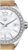  Shop Authentic Tag Heuer Formula 1 Quartz Diamonds Mother of Pearl Dial Beige Leather Strap Watch for Women - WBJ131A.FC8254 - Luxxuri