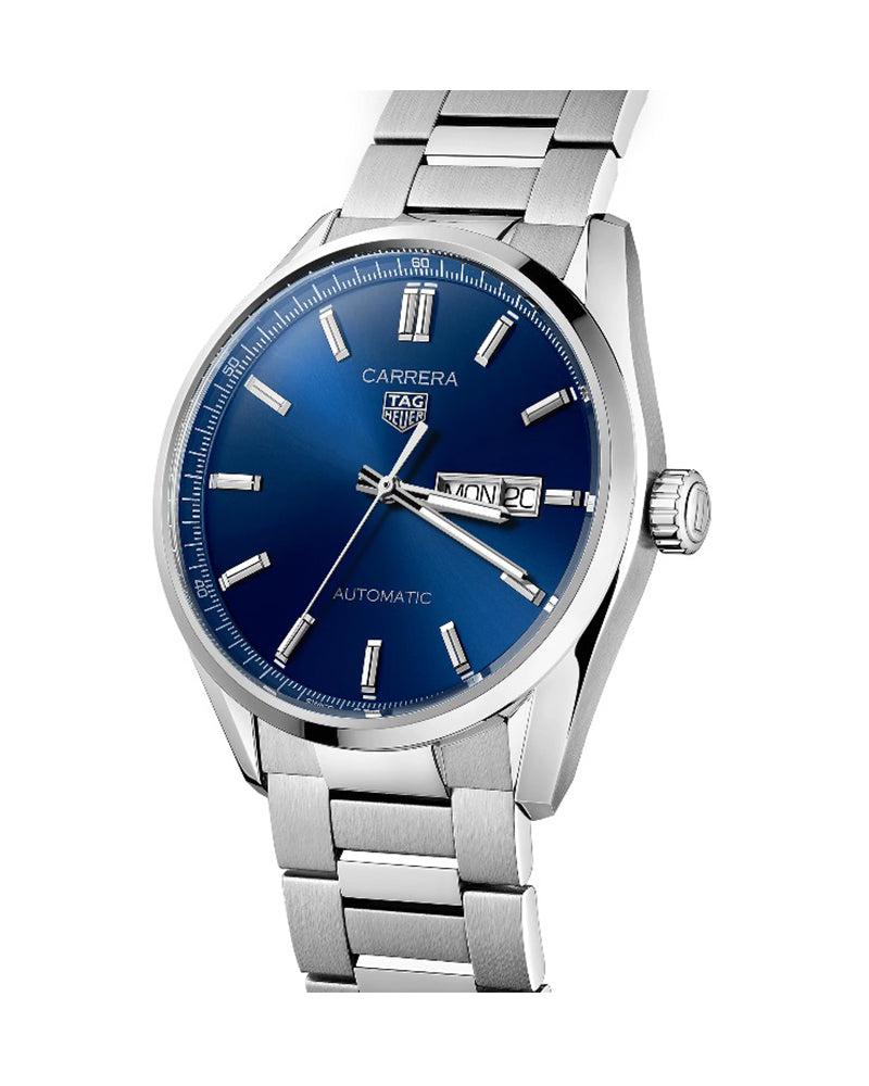  Shop Authentic Tag Heuer Carrera Day Date Blue Dial Silver Steel Strap Watch for Women - WBN2012.BA0640 - Luxxuri
