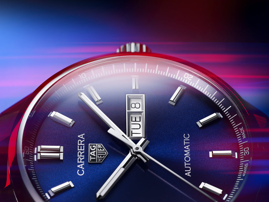 Tag Heuer Carrera Day Date Blue Dial Silver Steel Strap Watch for Women - WBN2012.BA0640