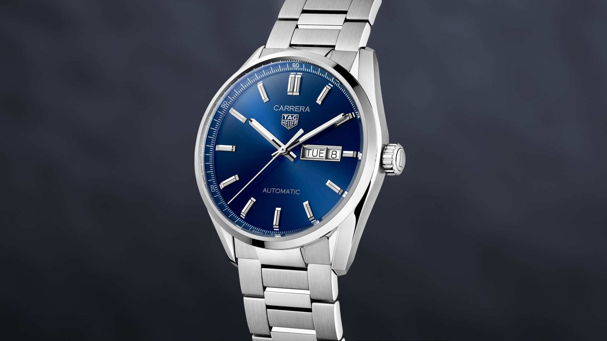  Shop Authentic Tag Heuer Carrera Day Date Blue Dial Silver Steel Strap Watch for Women - WBN2012.BA0640 - Luxxuri