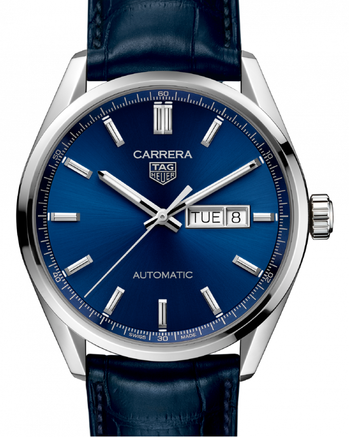  Shop Authentic Tag Heuer Carrera Day Date Blue Dial Blue Leather Strap Watch for Men - WBN2012.FC6502 - Luxxuri