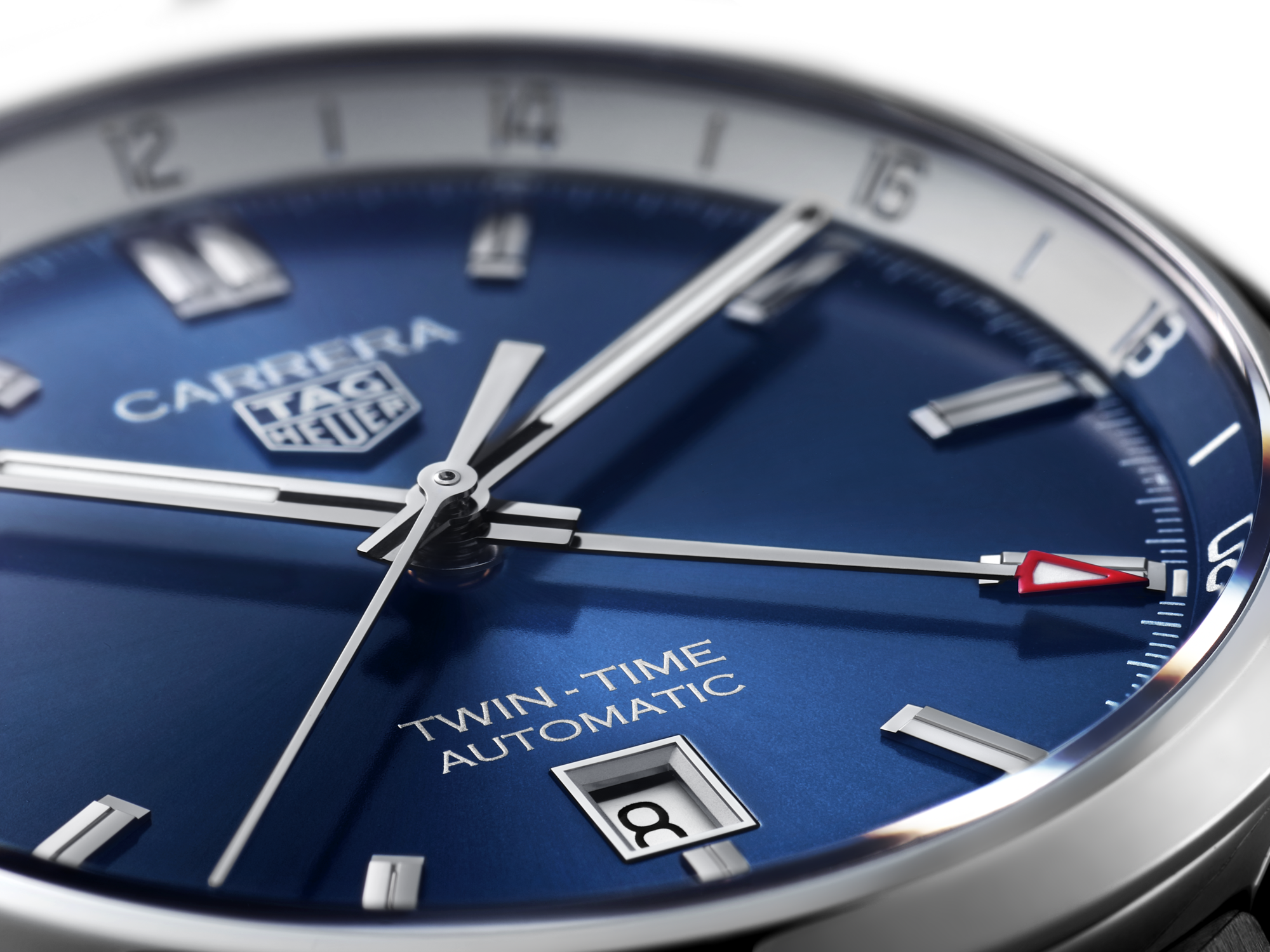 Tag Heuer Carrera Twin Time Blue Dial Silver Steel Strap Watch for Men - WBN201A.BA0640