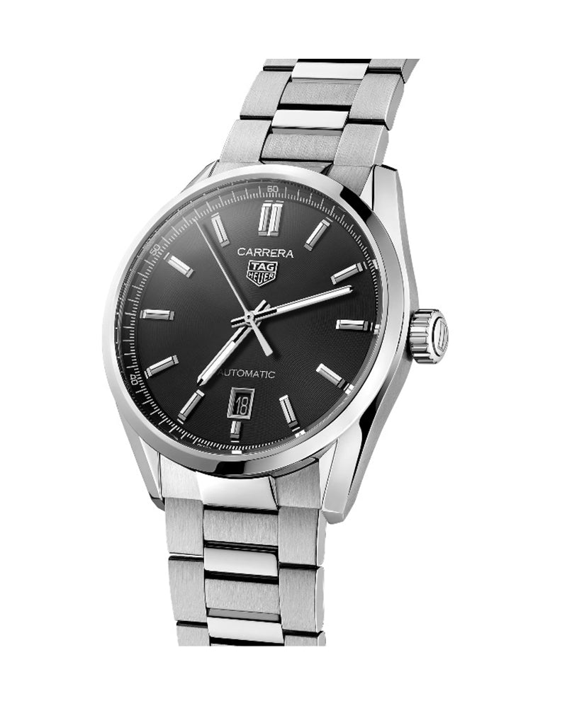  Shop Authentic Tag Heuer Carrera Date Black Dial Silver Steel Strap Watch for Men - WBN2110.BA0639 - Luxxuri