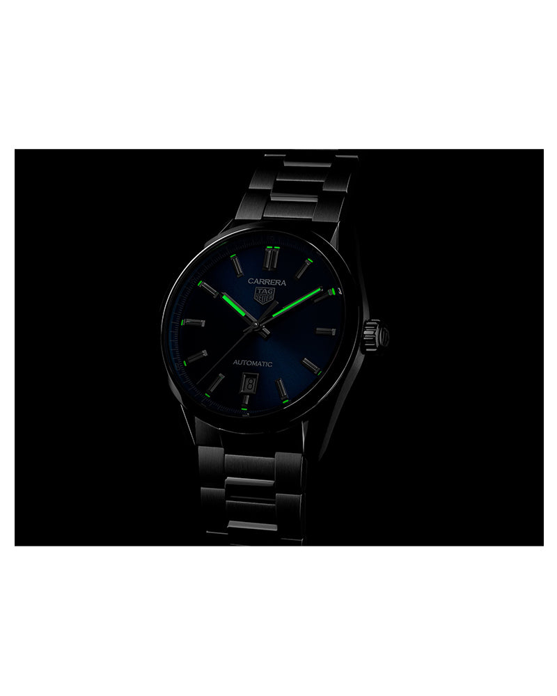  Shop Authentic Tag Heuer Carrera Date Blue Dial Silver Steel Strap Watch for Men - WBN2112.BA0639 - Luxxuri