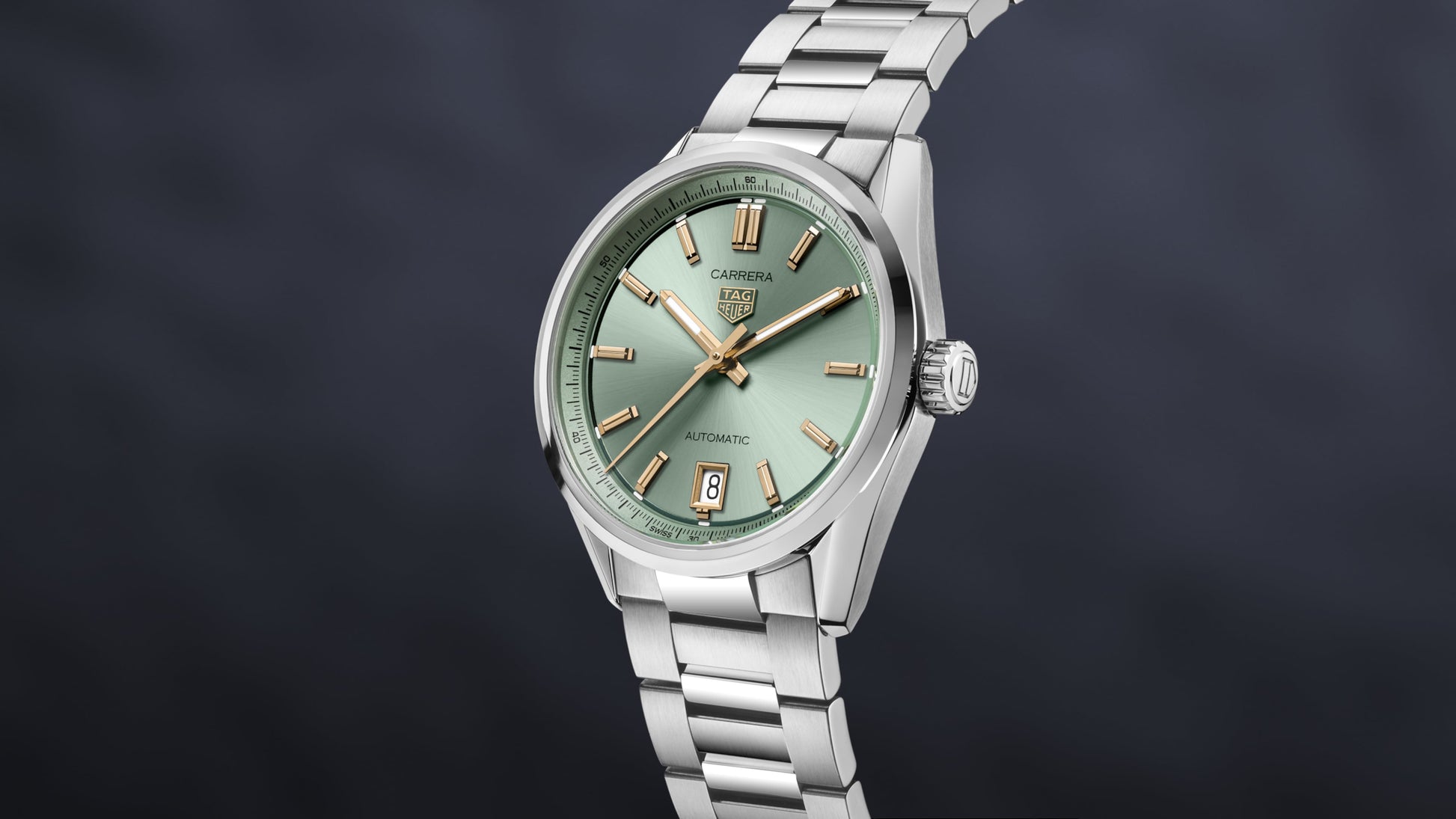  Shop Authentic Tag Heuer Carrera Date Automatic 18K Green Dial Silver Steel Strap Watch for Women - WBN2312.BA0001 - Luxxuri