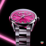  Shop Authentic Tag Heuer Carrera Date Automatic 18K Pink Dial Silver Steel Strap Watch for Women - WBN2313.BA0001 - Luxxuri