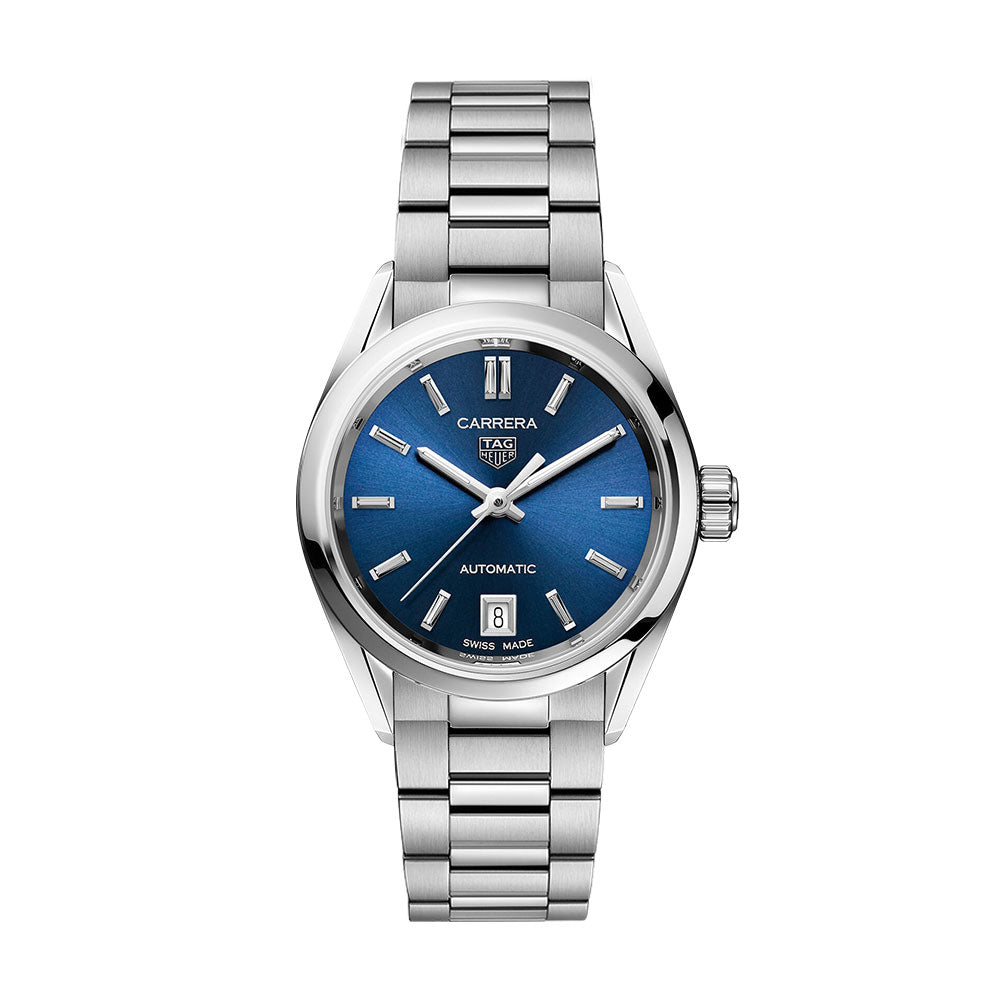  Shop Authentic Tag Heuer Carrera Blue Dial Silver Steel Strap Watch for Women - WBN2411.BA0621 - Luxxuri