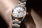  Shop Authentic Tag Heuer Carrera Date Automatic Mother of Pearl Dial Two Tone Steel Strap Watch for Women - WBN2450.BD0569 - Luxxuri