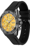  Shop Authentic Hugo Boss Admiral Yellow Dial Black Rubber Silicone Strap Watch for Men - 1513968 - Luxxuri