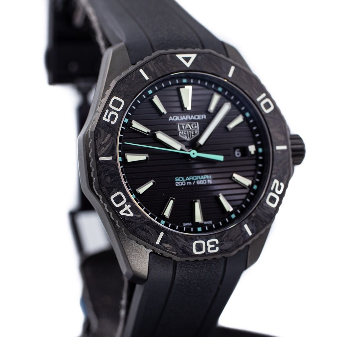  Shop Authentic Tag Heuer Aquaracer Professional 200 Solargraph Quartz Black Dial Black Rubber Strap Watch for Men - WBP1112.FT6199 - Luxxuri