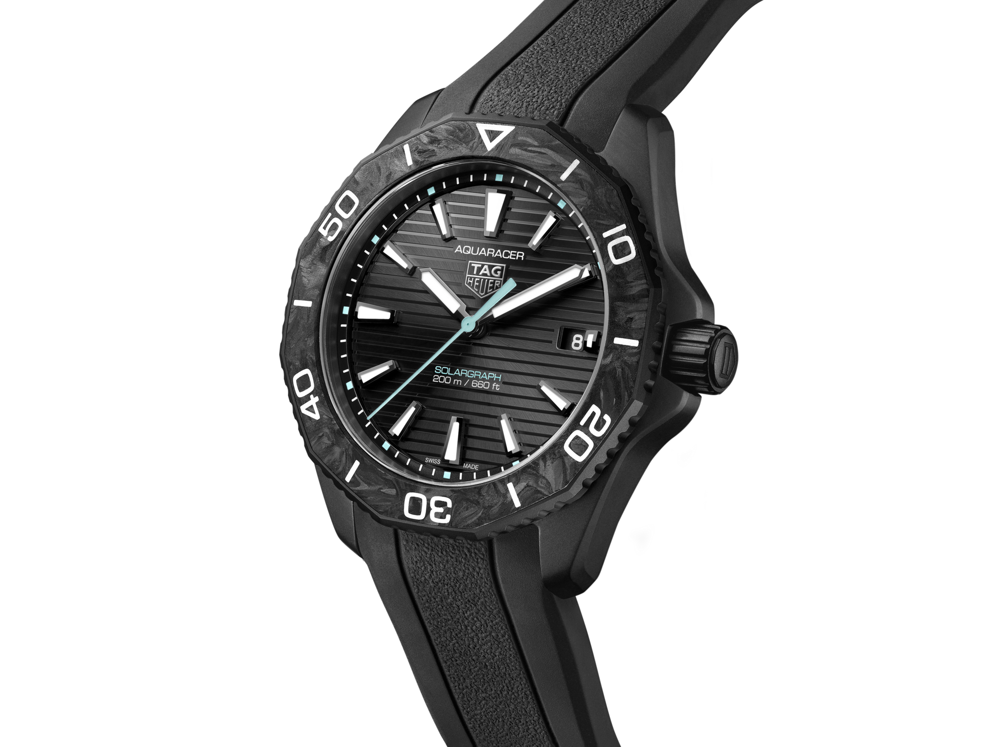  Shop Authentic Tag Heuer Aquaracer Professional 200 Solargraph Quartz Black Dial Black Rubber Strap Watch for Men - WBP1112.FT6199 - Luxxuri