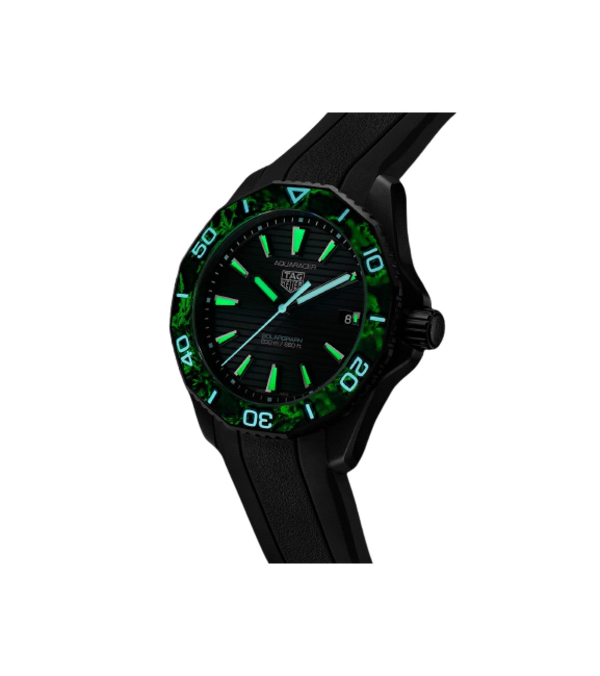  Shop Authentic Tag Heuer Aquaracer Professional 200 Solargraph Quartz Black Dial Black Rubber Strap Watch for Men - WBP1112.FT6199 - Luxxuri