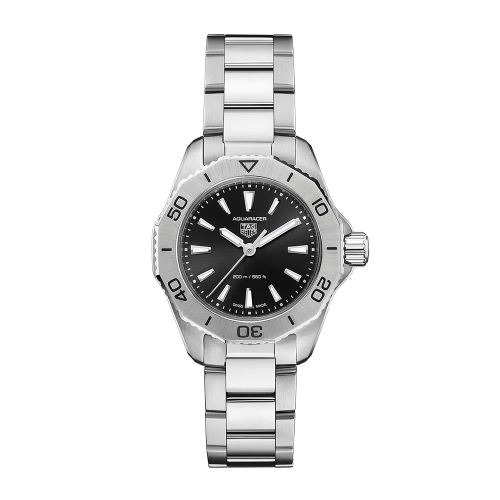  Shop Authentic Tag Heuer Aquaracer Professional 200 Quartz Black Dial Silver Steel Strap Watch for Women - WBP1410.BA0622 - Luxxuri