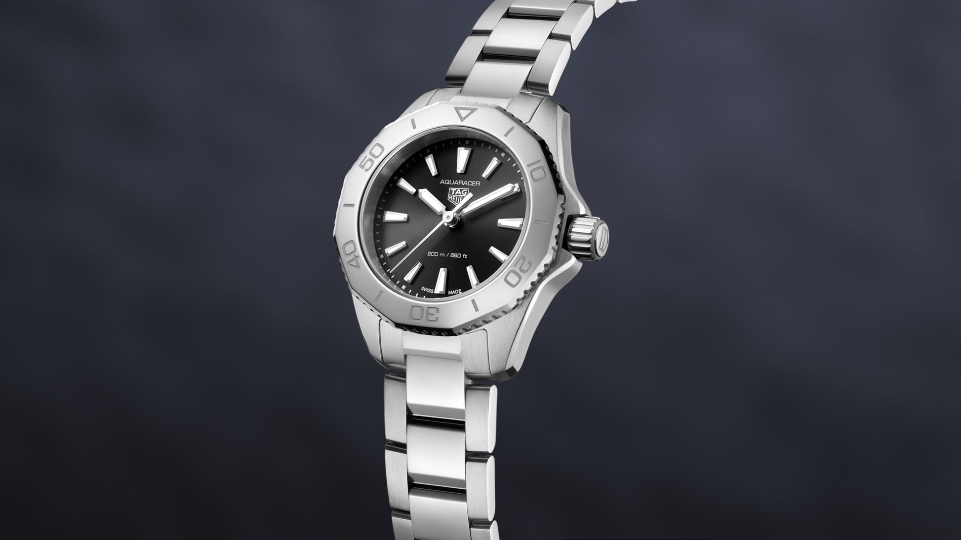  Shop Authentic Tag Heuer Aquaracer Professional 200 Quartz Black Dial Silver Steel Strap Watch for Women - WBP1410.BA0622 - Luxxuri