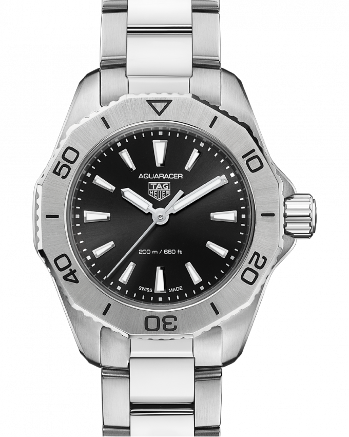 Tag Heuer Aquaracer Professional 200 Quartz Black Dial Silver Steel Strap Watch for Women - WBP1410.BA0622