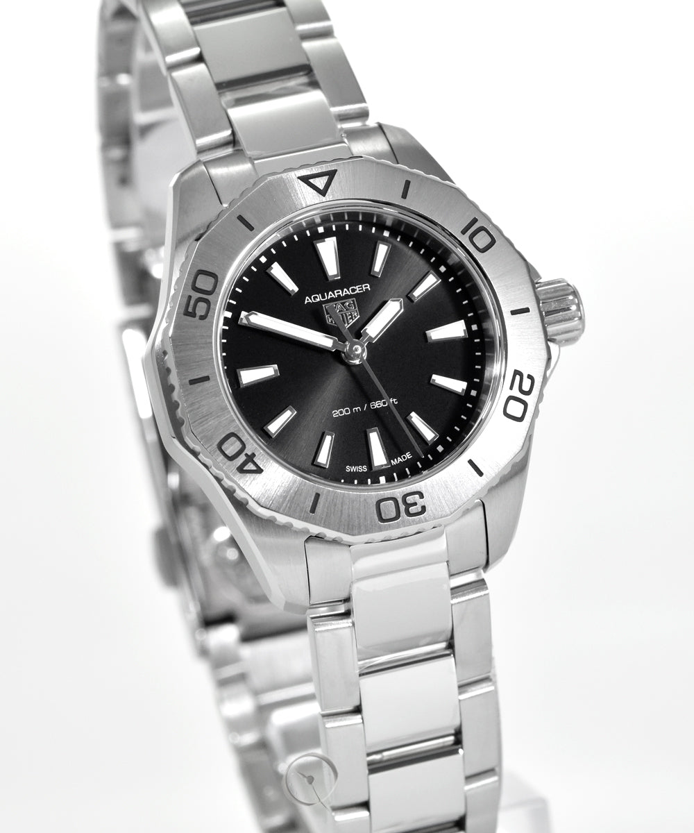  Shop Authentic Tag Heuer Aquaracer Professional 200 Quartz Black Dial Silver Steel Strap Watch for Women - WBP1410.BA0622 - Luxxuri