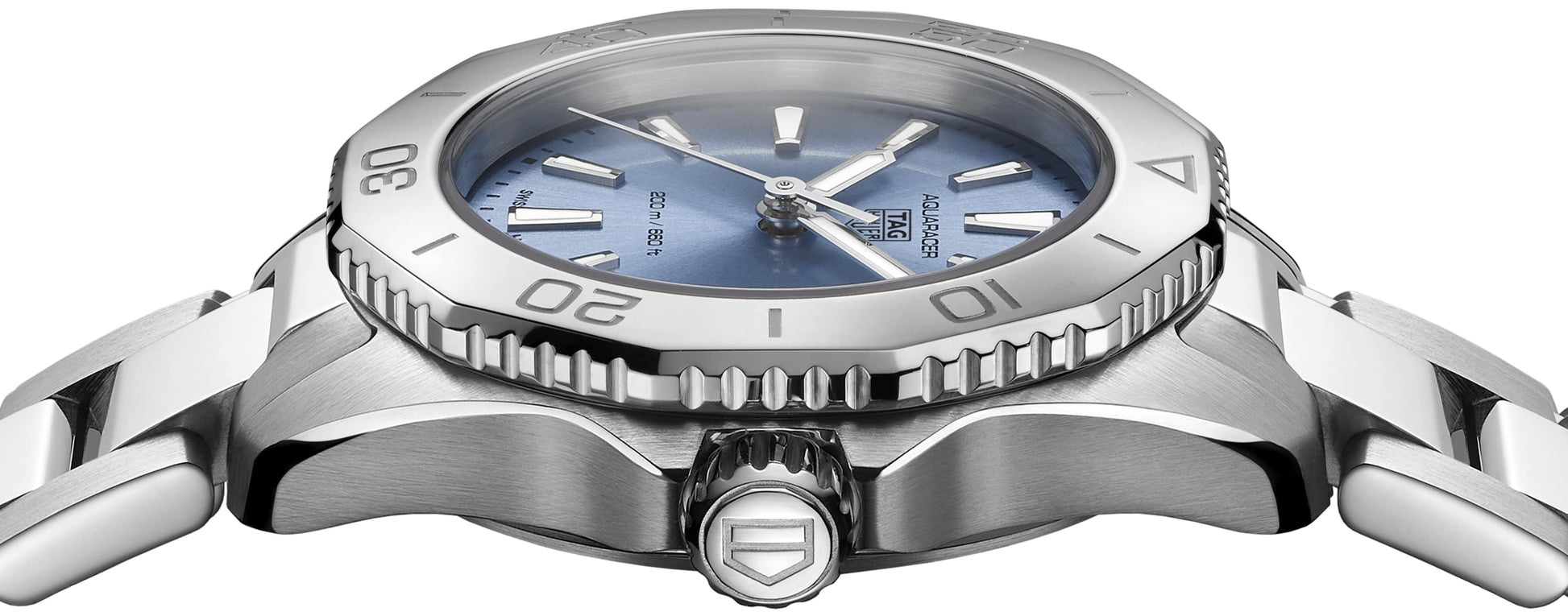  Shop Authentic Tag Heuer Aquaracer Professional 200 Quartz Blue Dial Silver Steel Strap Watch for Women - WBP1415.BA0622 - Luxxuri