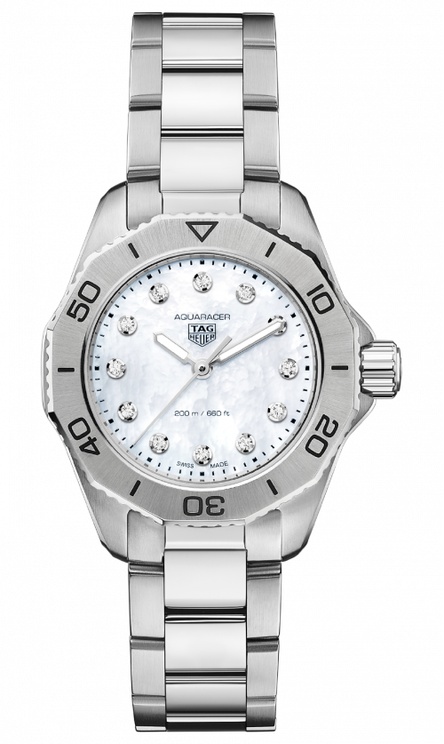  Shop Authentic Tag Heuer Aquaracer Professional 200 Quartz White Dial Silver Steel Strap Watch for Women - WBP1411.BA0622 - Luxxuri