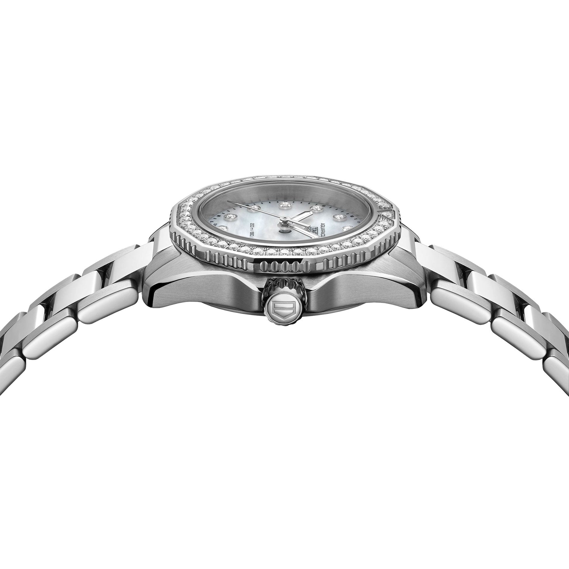  Shop Authentic Tag Heuer Aquaracer Professional 200 Quartz Diamond Mother of Pearl Dial Silver Steel Strap Watch for Women - WBP1417.BA0622 - Luxxuri