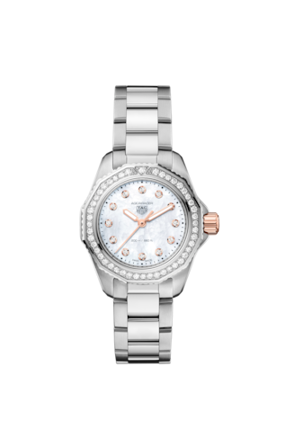  Shop Authentic Tag Heuer Aquaracer Professional 200 Quartz Diamonds Mother of Pearl Dial Silver Steel Strap Watch for Women - WBP1451.BA0622 - Luxxuri