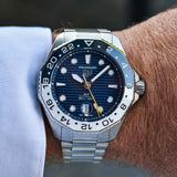 Shop Authentic Tag Heuer Aquaracer Professional 300 GMT Automatic Blue Dial Silver Steel Strap Watch for Men - WBP2010.BA0632 - Luxxuri