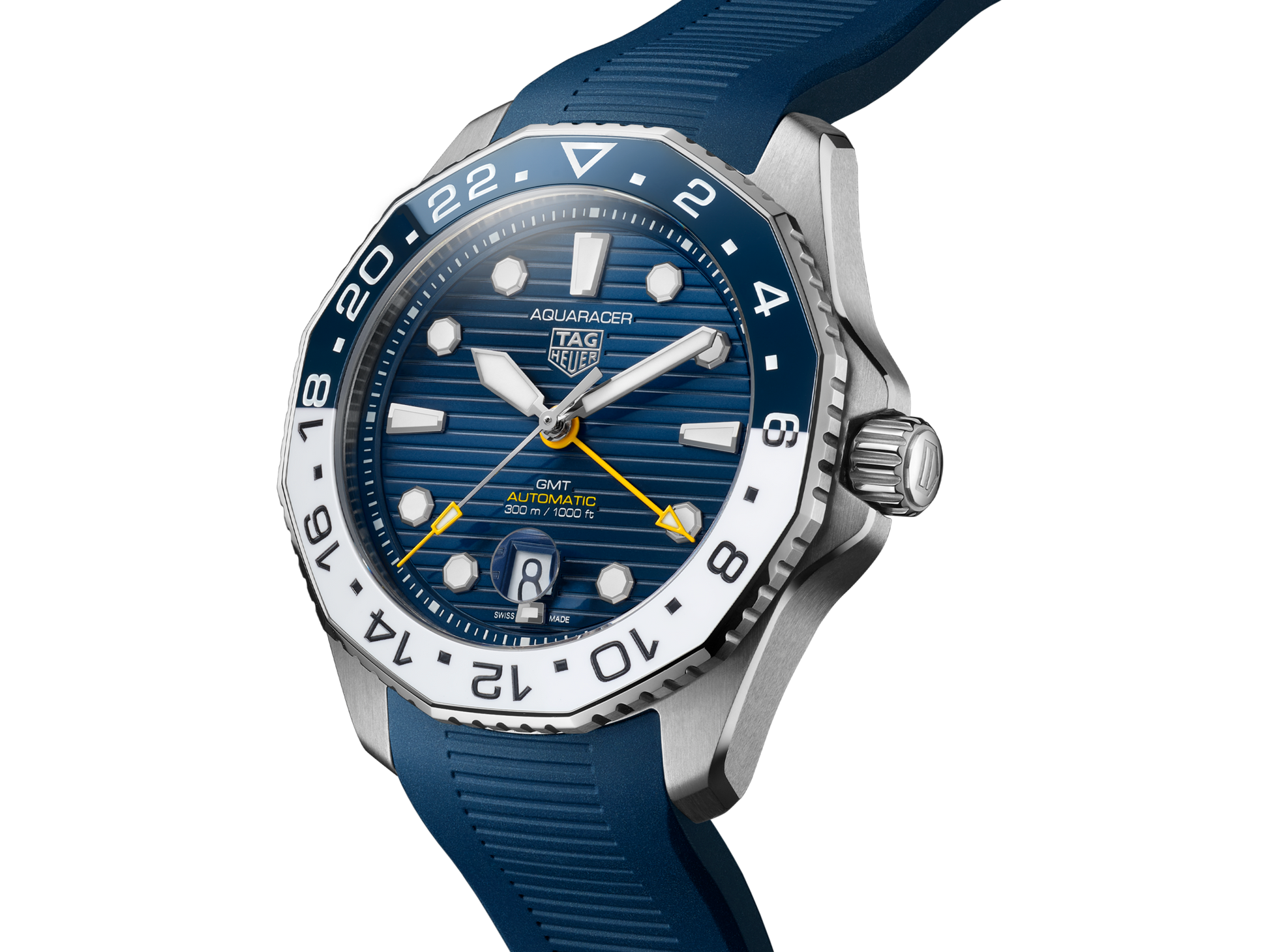  Shop Authentic Tag Heuer Aquaracer Professional 300 GMT Automatic Blue Dial Blue Rubber Strap Watch for Men - WBP2010.FT6198 - Luxxuri