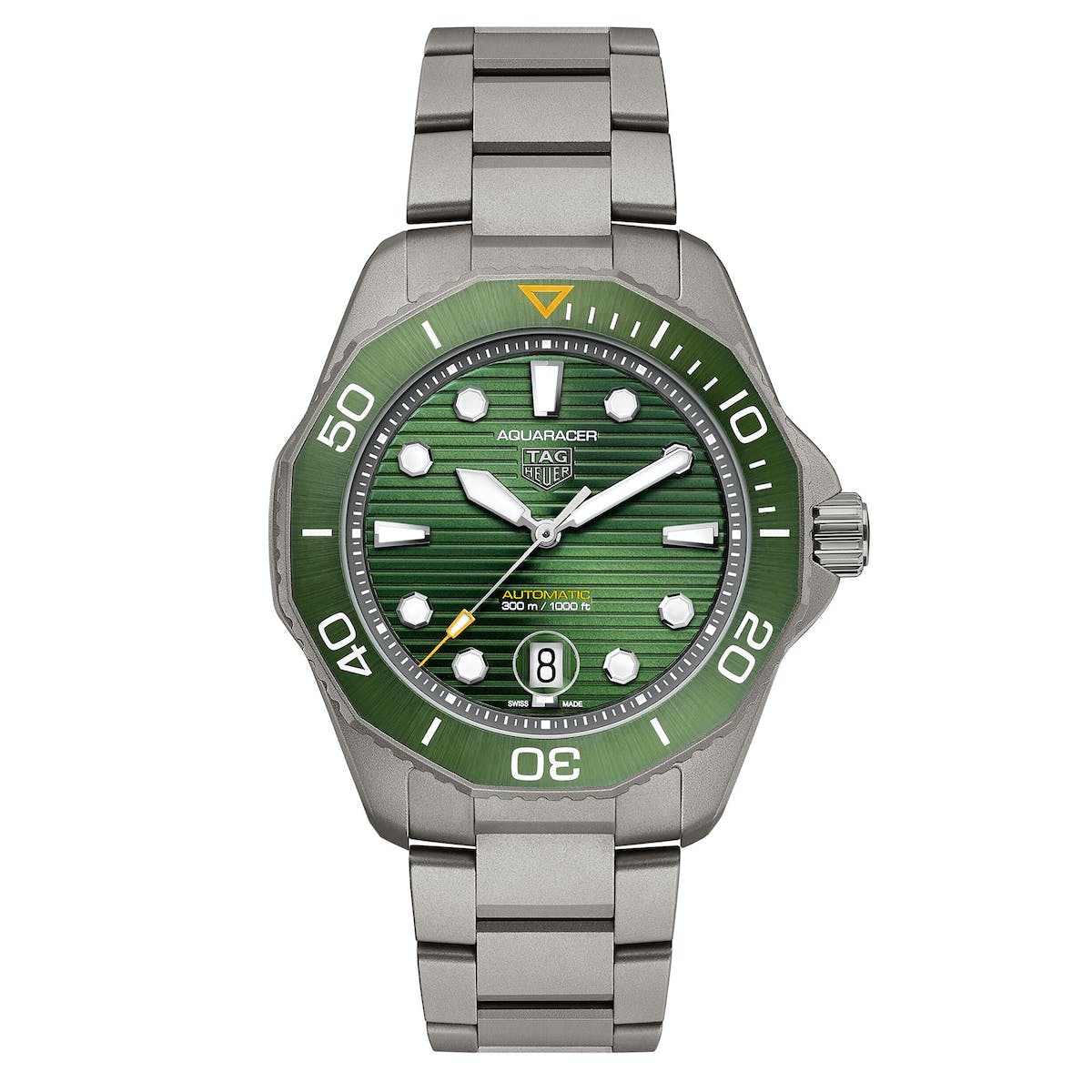  Shop Authentic Tag Heuer Aquaracer Professional 300 Automatic Green Dial Silver Steel Strap Watch for Men - WBP208B.BF0631 - Luxxuri