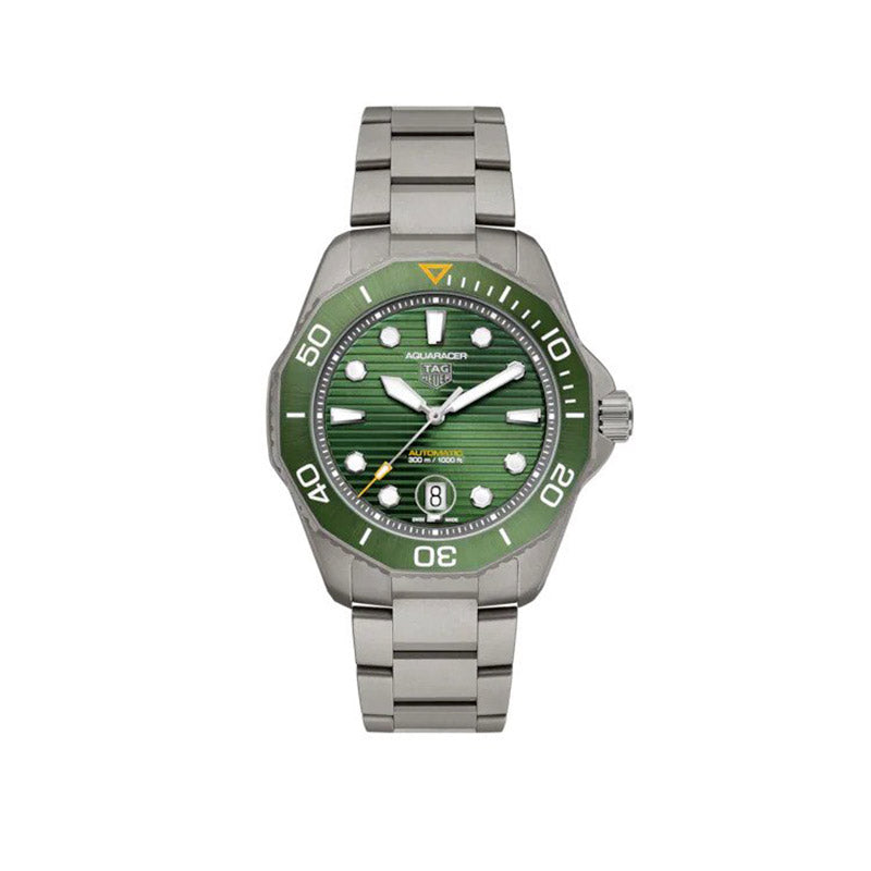  Shop Authentic Tag Heuer Aquaracer Professional 300 Automatic Green Dial Silver Steel Strap Watch for Men - WBP208B.BF0631 - Luxxuri