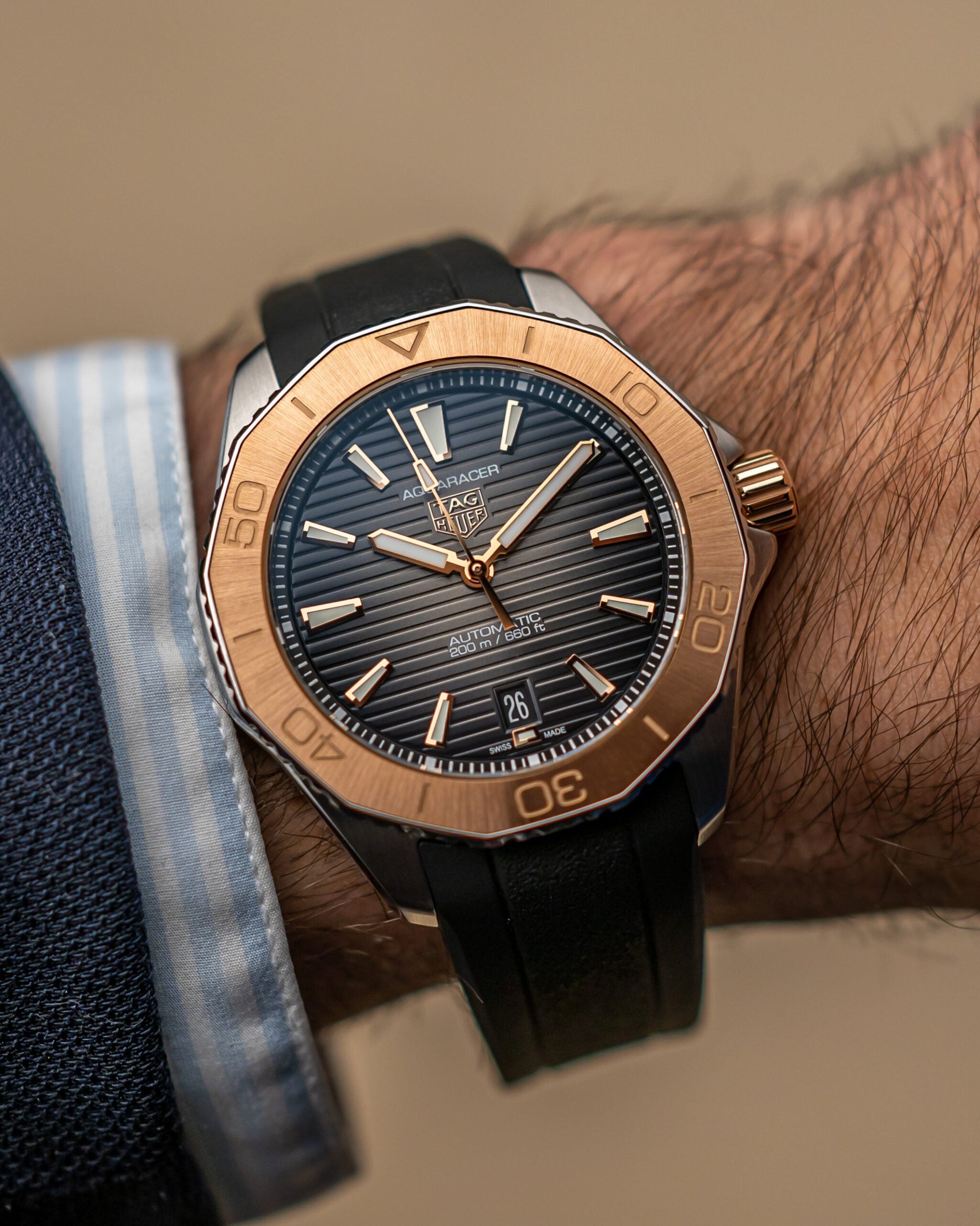  Shop Authentic Tag Heuer Aquaracer Professional 200 Automatic Black Dial Black Rubber Strap Watch for Men - WBP2151.FT6199 - Luxxuri