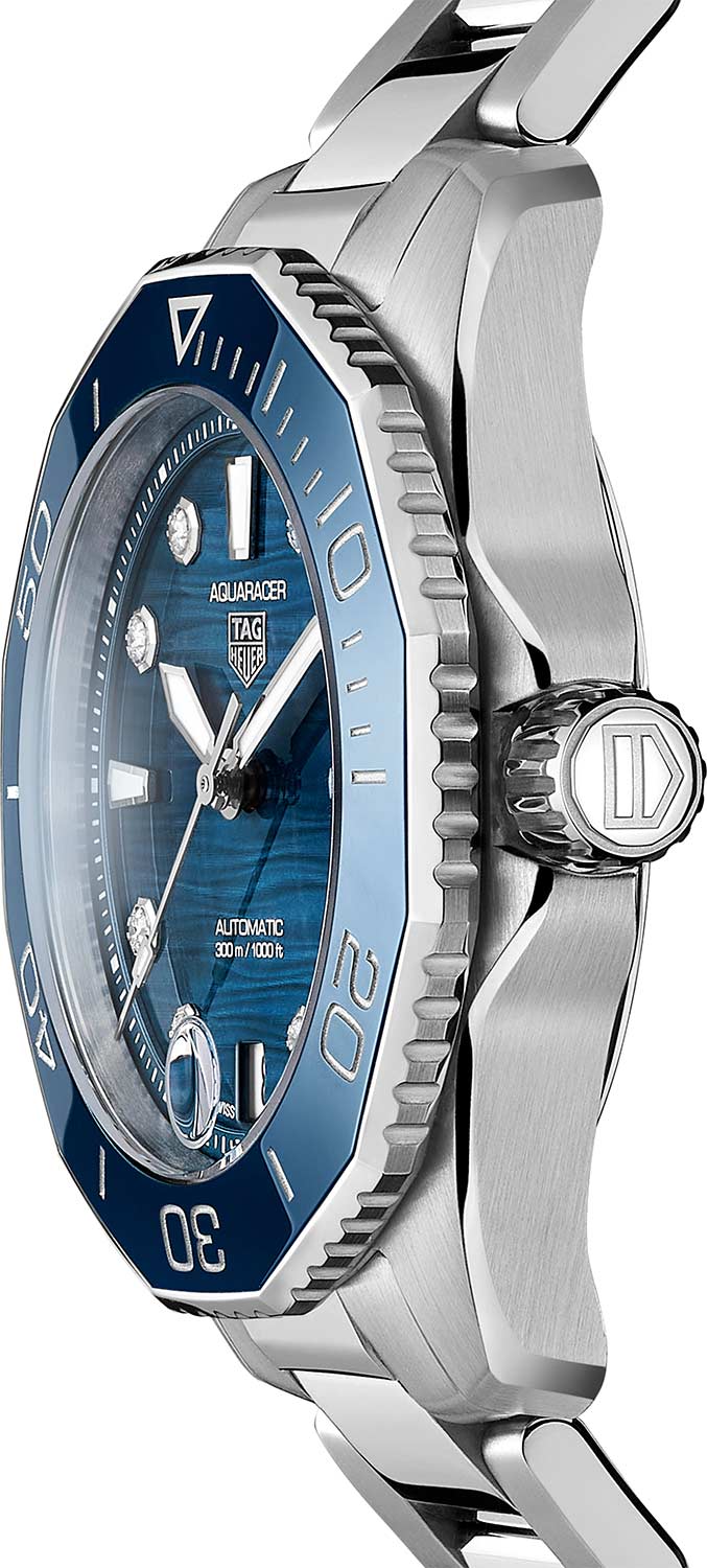  Shop Authentic Tag Heuer Aquaracer Professional 300 Automatic Diamonds Blue Dial Silver Steel Strap Watch for Women - WBP231B.BA0618 - Luxxuri