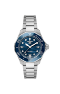  Shop Authentic Tag Heuer Aquaracer Professional 300 Automatic Diamonds Blue Dial Silver Steel Strap Watch for Women - WBP231B.BA0618 - Luxxuri