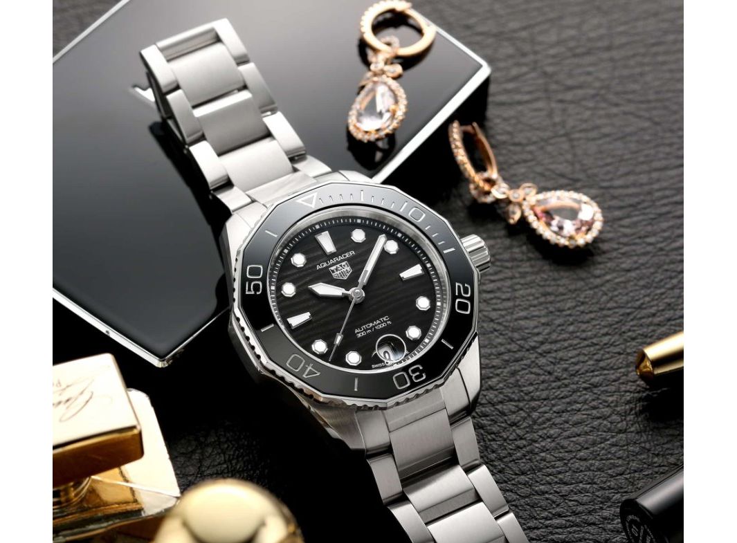  Shop Authentic Tag Heuer Aquaracer Professional 300 Automatic Black Dial Silver Steel Strap Watch for Women - WBP231D.BA0626 - Luxxuri