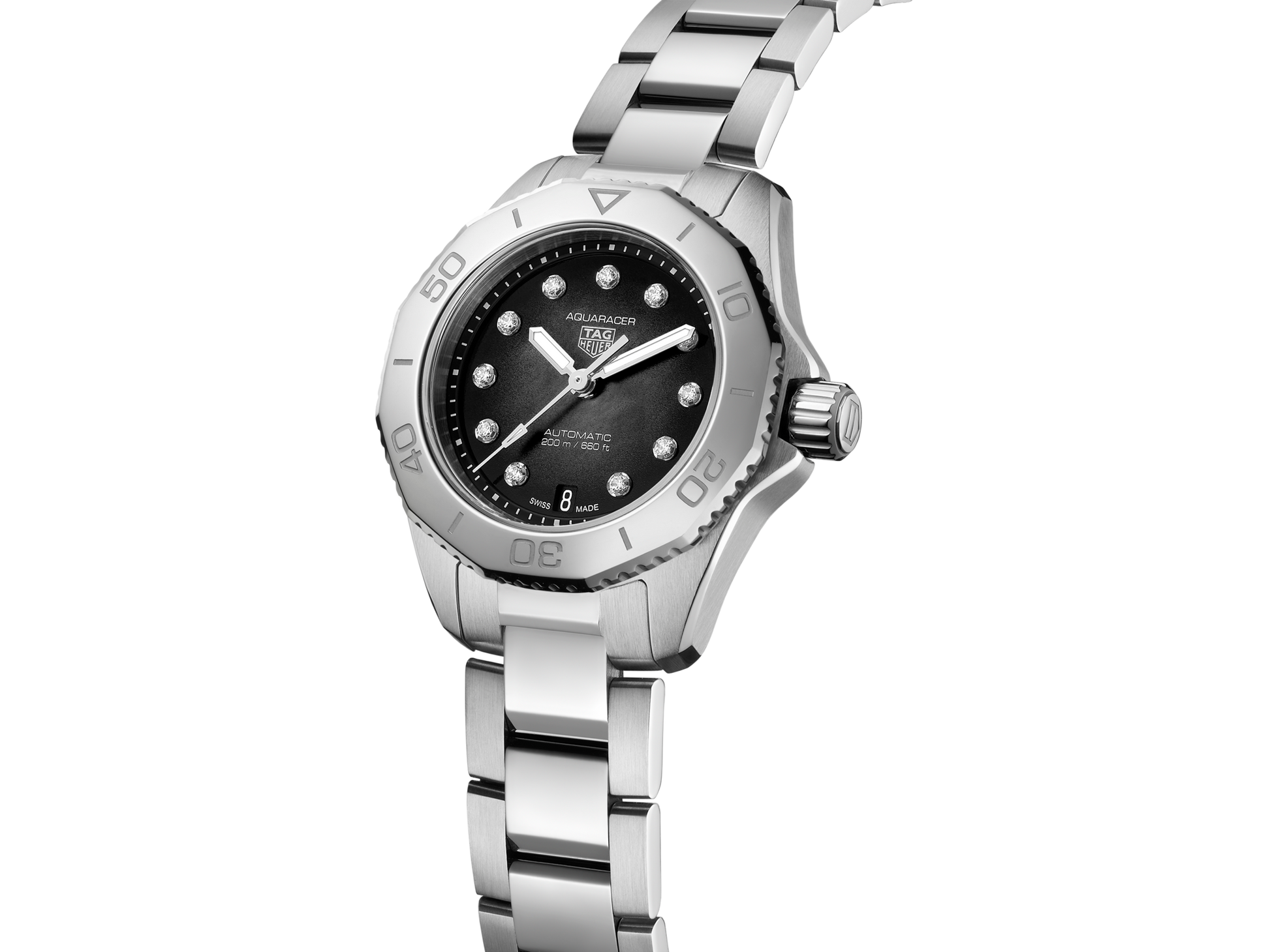  Shop Authentic Tag Heuer Aquaracer Professional 200 Automatic Black Dial Silver Steel Strap Watch for Men - WBP2410.BA0622 - Luxxuri