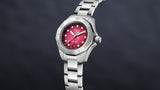  Shop Authentic Tag Heuer Aquaracer Professional 200 Automatic Diamond Ruby Red Dial Silver Steel Strap Watch for Women - WBP2414.BA0622 - Luxxuri